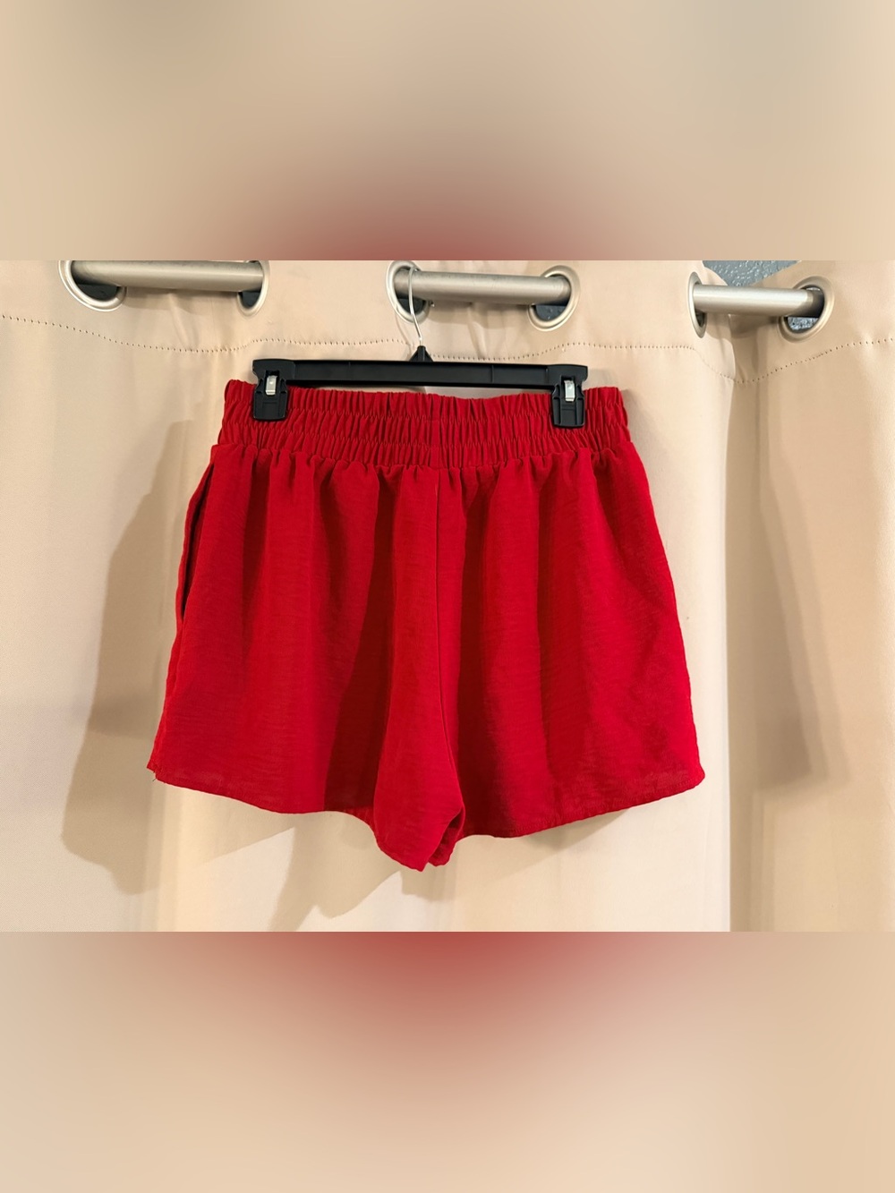 Timing Red Smocked-Waist Circle Mini Skorts - Picture 3 of 7